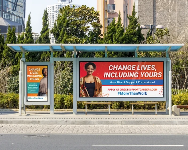 Bus shelter advertising